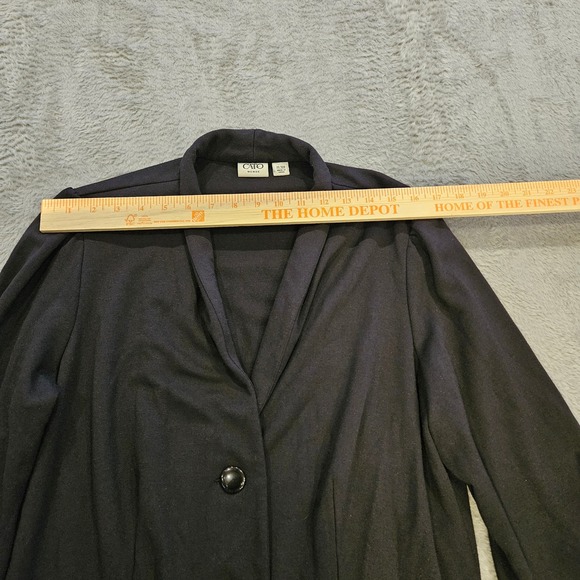 Cato Woman Black Knit Blazer Jacket Shawl Collar 3/4 Sleeve Plus Size 14/16W - Picture 6 of 9